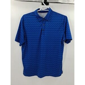 Maelreg Mens Large Performance Stars AOP‎ Polo Shirt